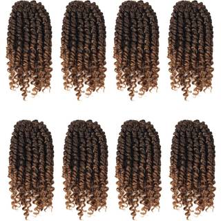 Bileaf 8 tommer Ombre Brown Passion Twist Hair 8 Pakker Forventet Passion Twist H?klet h?r Forl?jet h?klet Passion Twist fletning H?r til kvindel