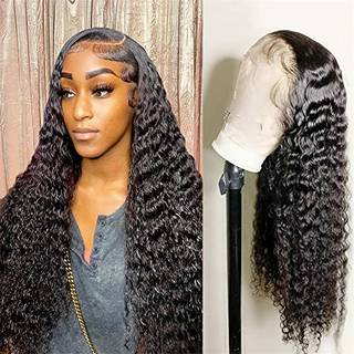 Foreverlove blonder frontal dyb bølge menneskelige hår parykker forud plukket til sorte kvinder brasiliansk dyb krøllet menneskelige hår parykker