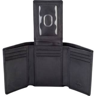 Stealth Mode Trifold læder tegnebog til mænd med ID -holder og RFID -blokering (sort)