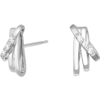 Siersbøl sølvørestikker med cubic zirkonia