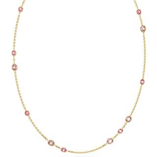 Imber lange Halskette, Oktagon-Schliff, Lang, Rosa, Goldlegierungsschicht