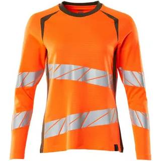 MASCOT ACCELERATE SAFE T-shirts, langærmet, hi-vis orange/mosgrøn - XS