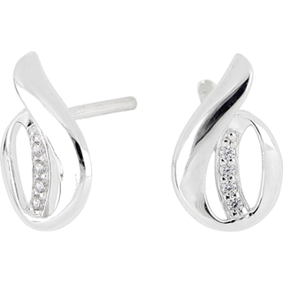 Siersbøl sølvørestikker med cubic zirkonia