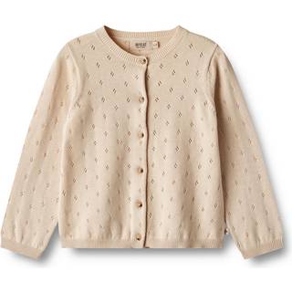 Wheat Sandshell Pointelle Hulmønster Cardigan Maia