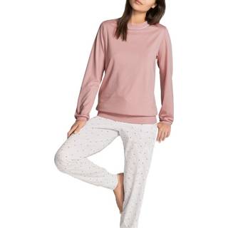 Calida Sweet Dreams Pyjama With Cuff - Pink Striped - Medium