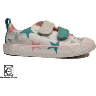 Clarks Clarks White Cotton Combi Foxing F Fit Canvas Shoes