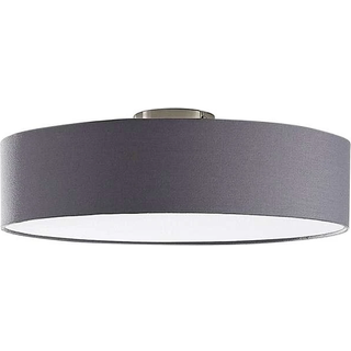 Lindby loftlampe Sebatin, Ø 50 cm, grå, stof, E27