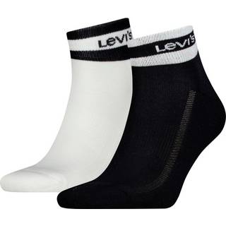 Levis 2-pak Mid Cut Stripe Socks - Black/White - Str 39/42
