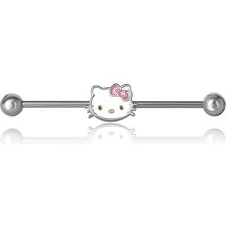 Hello Kitty Industrial Piercing Jewelry 14G Rustfrit st?l Kawaii Barbell Brusk Earring Sanrio Official License
