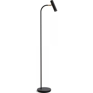 Slender Gulvlampe Sort Struktur OG Messing - Belid - Belid - Hos Lampeagenten