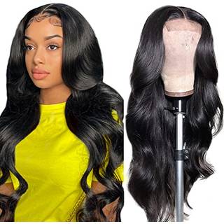 Ying guan lukning parykker menneske h?r parykker til sorte kvinder brasiliansk jomfru kropsb?lge 4x4 blonder foran parykker pre plukket med babyh