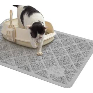 Niubya Premium Cat Litter Mat Litter Box Mat med skridsikre og vandt?t bageste kuldfangstm?tte bl?d p? kitty poter og let at reng?re kattem?tf?ld