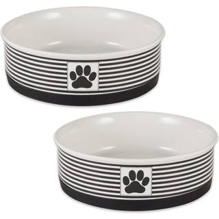 Knogletør pote og patch keramisk kæledyrskollektion stort sæt 7.5x2.4 sort 2 stykke5742
