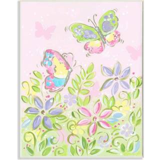 Stupell hjem d? Cor lyser?de pastel sommerfugle og dragonfly v?g plaque trio 11 x 15 flerfarve
