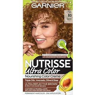 Garnier Nutrisse Ultra Color nærende creme hårfarve B3 Gyldenbrun (Krydret rom) Permanent, løfter op til 3 niveauer, rige gyldne nuancer