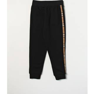 Burberry Kids Burberry Check-trim cotton sweatpants - black - Y 14