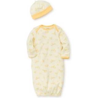 Lille mig unisex baby 2-delt natkjole og cap sæt pæresorbet ænder 0-3 måneder