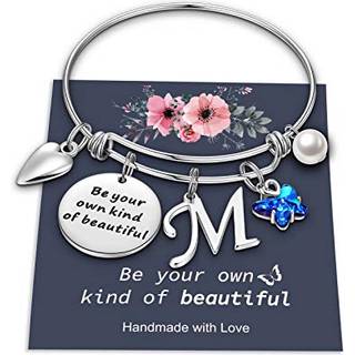 Butterfly charme armbånd til kvindelige piger piger armbånd letvægt m brev sommerfugl armbånd til kvinder teen piger smykker gaver sølv