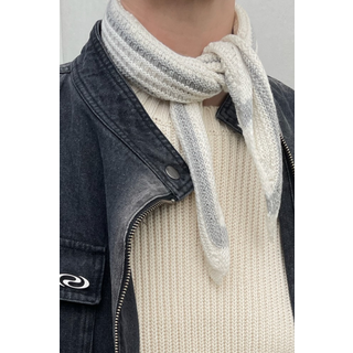 Objrosa Knitted Scarf - Light Grey Melange/Cloud Dancer - Object - Stribet One Size
