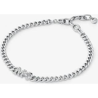 MK Precious Metal-Plated Sterling Silver Logo Curb Link Bracelet - Silver - Michael Kors - ONE SIZE