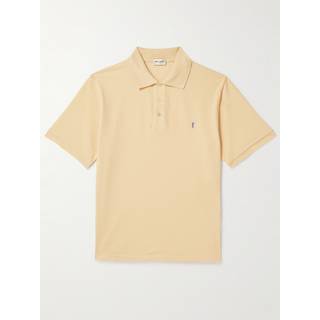 Saint Laurent Cassandre cotton-blend polo shirt - blue - EU 44