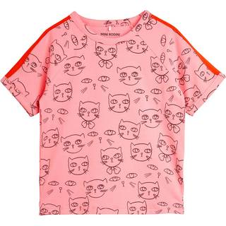 Mini Rodini GOTS Cathlethes Mønstret T-shirt Lyserød 80/86 cm  Lyserød  80/86 cm  kvinde