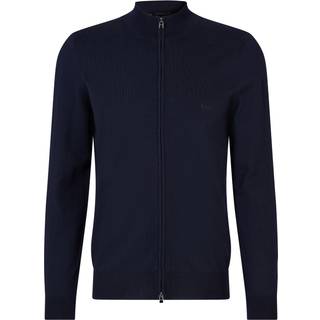 BOSS Black Herren Cardigan blau unifarben