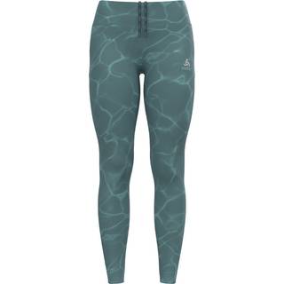 Odlo Zeroweight Print Running Tights Women - Blue Grey, Size XL - blue_grey