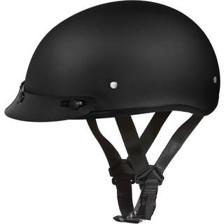 Daytona -hjelme Half Skull Cap Motorcykelhjelm - DOT -godkendt kedelig sort] s] Wvisor]