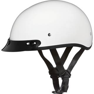 Daytona -hjelme Half Skull Cap Motorcykelhjelm - DOT -godkendt Hi -Gloss White] S] Wvisor]