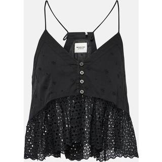 Marant Etoile Sogane embroidered peplum top - black - XXS
