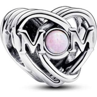 Pandora Openwork Mum & Heart Charm - Pink