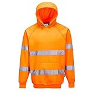 Hi-vis sweatshirt med hætte - Orange (Størrelse: XXL)
