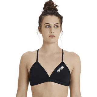 Arena bikini overdel til damer - Solid Tie Back - Sort