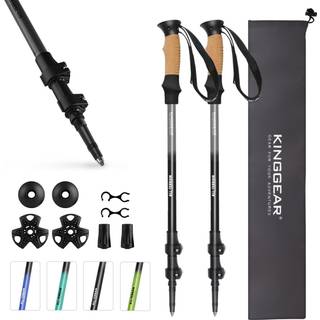 Kinggear Walking Stick - Justerbare vandrest?nger 7075 Aluminium Trekking -poler med hurtig flip Lock Lightv?gt Sammenfoldelig Anti -Sweat Cork G