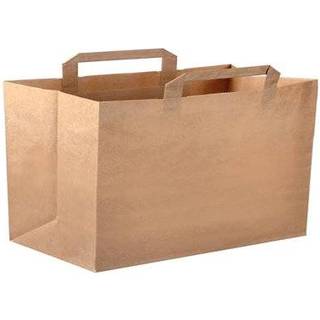 25 stk. Papirpose 32x22x25 cm 19 L brun papir med hank