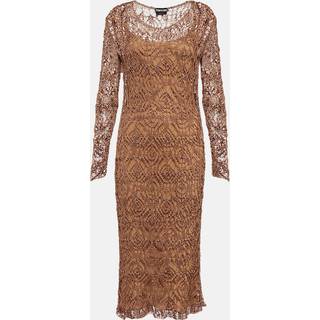 Tom Ford Layered knit midi dress - brown - XXS