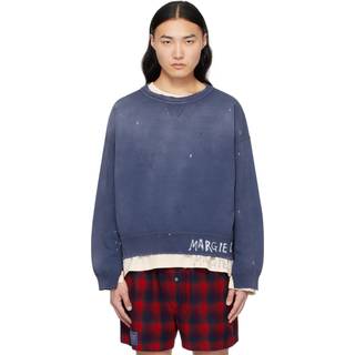 Maison Margiela Printed cotton jersey sweatshirt - purple - EU 48