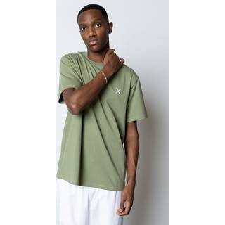 Cross organic logo t-shirt - Støvet Grøn