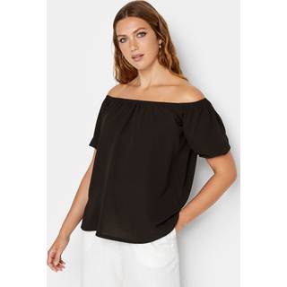 Lts Tall Black Puff Sleeve Bardot Top 14 Lts | Tall Women's Basic Tops