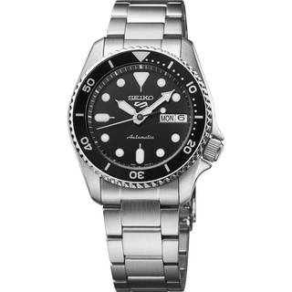 Seiko 5 Sports SKX "Midi" Black Dial Steel Bracelet Watch SRPK29K1