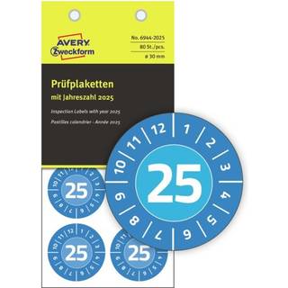 Avery 6944-2025 Inspektionsetiketter 2025 i vinyl Ø30mm 10ark