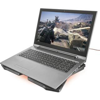 Trust GXT 278 PC Laptop Cooler med sejt LED lys. 4 blæsere og højdejustering. Rød.