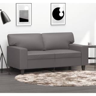 2-personers sofa 120 cm kunstlæder grå