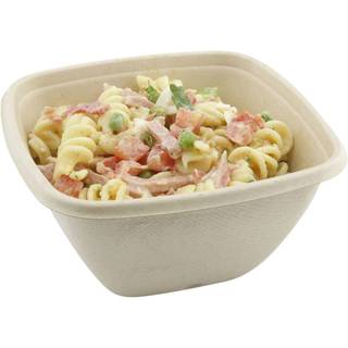 Bagasse skål 13,2x13,2x6,7cm 500ml sukkerrør komposterbar brun