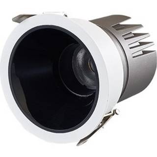 11W indbygningsspot - RA92, Hul: Ø7,5 cm, Mål: Ø8,4 cm, sort reflektor, hvid kant, dæmpbar, 230V - Dæmpbar : Dæmpbar, Kulør : Varm