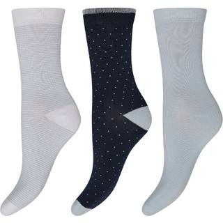 DECOY 3-Pack Ankle Strømper Bambus Blå-37-41