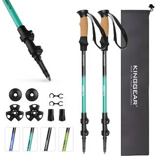 Kinggear Walking Stick til vandreture - Justerbar hurtig flip Lock Trekking -poler sammenfoldelig Letv?gt 7075 Aluminium Natural Anti -Sweat Cork