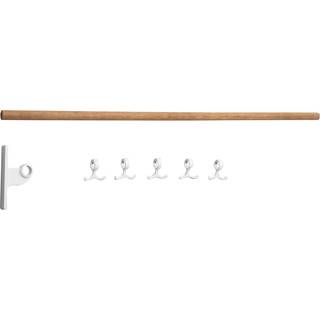 Essem Design Nostalgi Extension Part For Hook Strip Black Stained Oak Tilbygningsdel Til Knageliste Sortbejdset Egetræ Bamboo - Kroge & Bøjler Aluminium Hvid - 57005 K