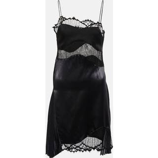 Victoria Beckham Lace-paneled satin slip dress - black - XXS